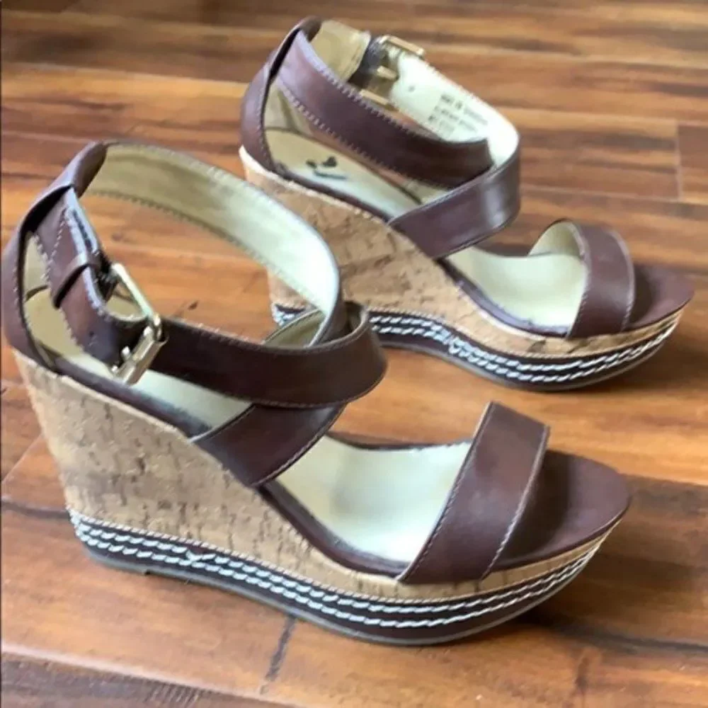 𝅺SHANGHAI Wedge Cork Sandals - Report Shoes